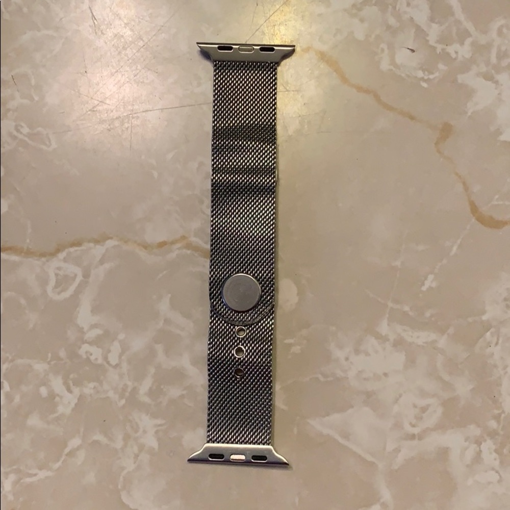 Silver magnetic apple watch band
